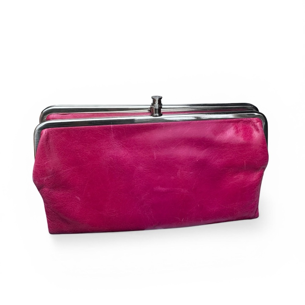 HOBO Magenta Leather Clutch